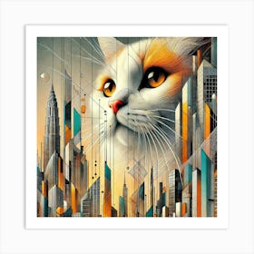 Cat In The City Art Print