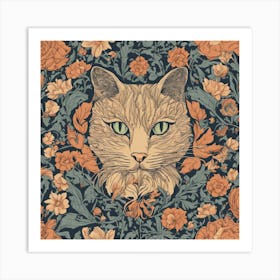 William Morris Inspired Cats Collection Art Print (2) 1 Art Print