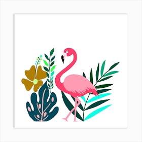 Tropical Flamingo 1 Art Print