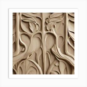 Carved Wood Wall Panels Art Print