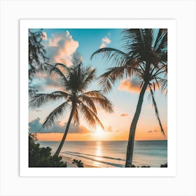 Sunset At The Beach Art Print