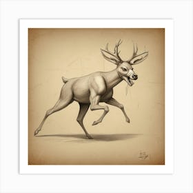 Deer Drawing 14 Art Print