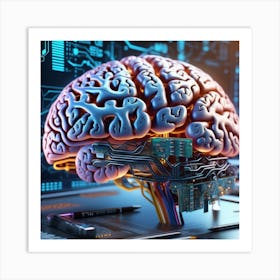 Brain On A Computer 19 Art Print