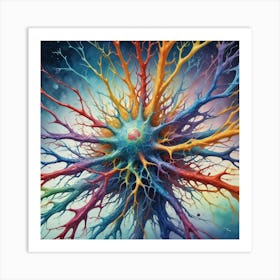 Colorful Neuron Art Print