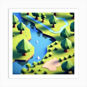 Low Poly Landscape 9 Art Print