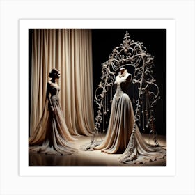 Two Women In Dresses Art Print