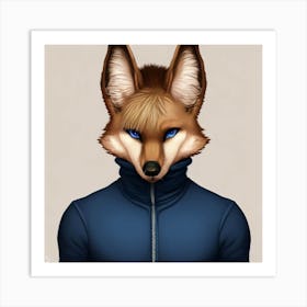 turtle neck coyote Art Print