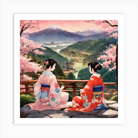 Japanese Sakura In Mountain 10 Art Print