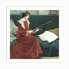 Woman Playing Violin Art Print