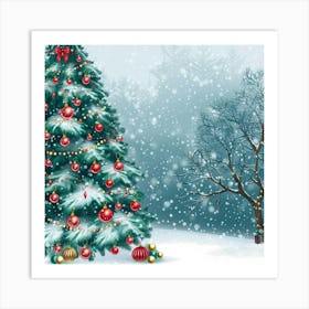 Christmas Inspired Banner Texture With Snowy Bac 1718395012 4 Art Print