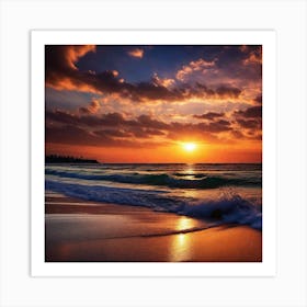 Sunset On The Beach 434 Art Print