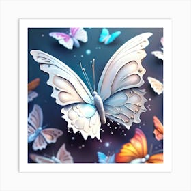 Butterfly Hd Wallpaper Art Print