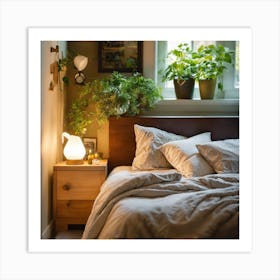 Bedroom With Plants Art Print