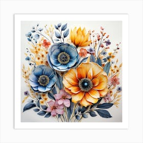 Watercolor Flowers 5 Art Print