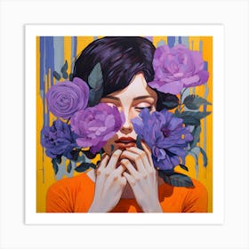 Between Purple Flowers Art Print
