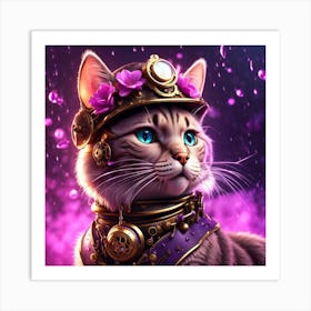 Steampunk Cat Art Print