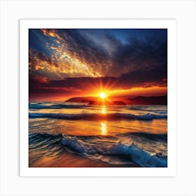 Sunset On The Beach 557 Art Print