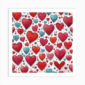 Heart Pattern 13 Art Print