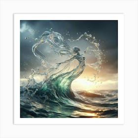 Mermaid In The Ocean 1 Art Print