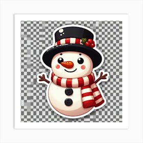 Snowman Sticker Art Print