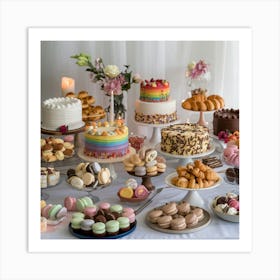 Decadent dessert table 3 Art Print