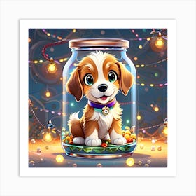 Puppy In A Jar Art Print