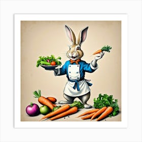 Rabbit With Carrots 40 Art Print