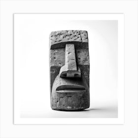 Moai Head bust isolated stone object Art Print