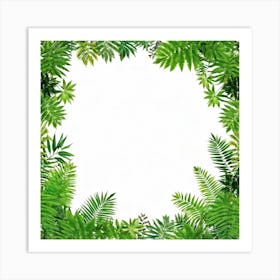 Nature Fern Square Hipster Blank Floral Blue Exotic Pastel Modern Fashion Plant Style T (10) Art Print