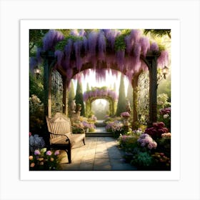 Wisteria Garden 1 Art Print