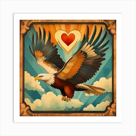 Eagle with Heart-shaped Cloud 5 Art Print