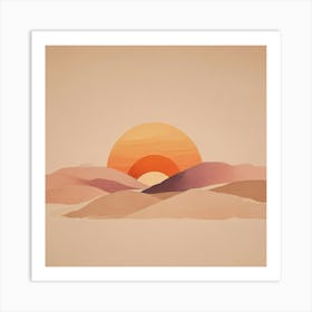 Sunset In The Desert 32 Art Print