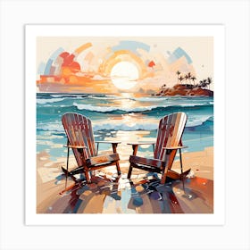 Modern Beachscapes Creative Coastal Art Art Print