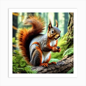 Squirrel In The Forest 397 Art Print