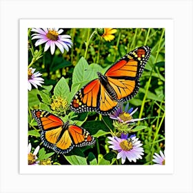 Monarch Butterflies 3 Art Print