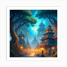 Asian Village Art Print