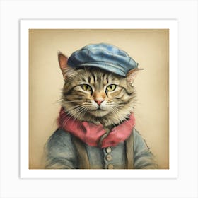 Cat In A Hat 15 Art Print