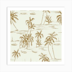 Beach Pattern Beige Art Print