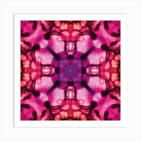 Pink Watercolor Flower Pattern Made Of Spots 4 Art Print