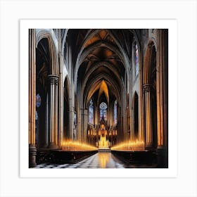 Gothic Candlelight Art Print