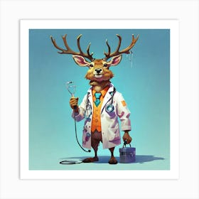 Doctor Deer 2 Art Print