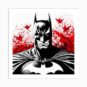 Batman Portrait Ink Painting (23) Art Print