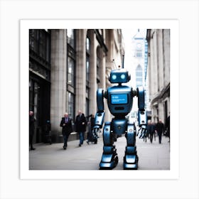 Robot On The Street 4 Art Print