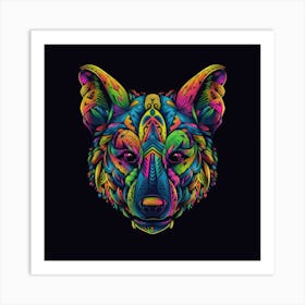 Psychedelic Wolf 1 Affiche