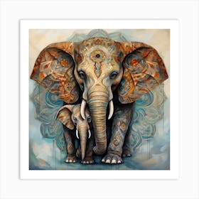 Elephant Series Artjuice By Csaba Fikker 032 Art Print