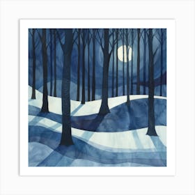 Moonlit Forest Art Print