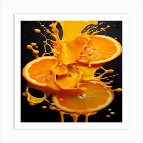 Orange Juice Splash Art Print