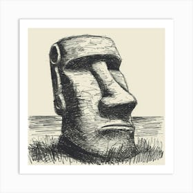 A Easter Island In Chile Hand Drawn Sketch Illus 1720367003 4 Art Print