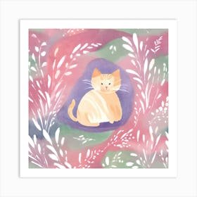 Watercolor Cat 3 Art Print