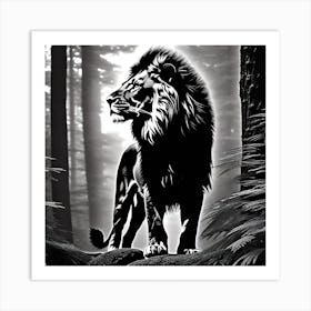 Lion In The Forest 16 Art Print